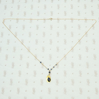 Hand Forged 18k Gold Leaf & Sapphire Necklace by brunet