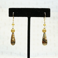 Abalone and Antique 18k Gold Bead Earrings by brunet