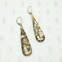 Abalone Drop Earrings Capped in 18k Gold by brunet