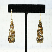 Abalone Drop Earrings Capped in 18k Gold by brunet