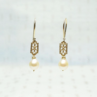 Baroque Pearl and Filigree Earrings by brunet