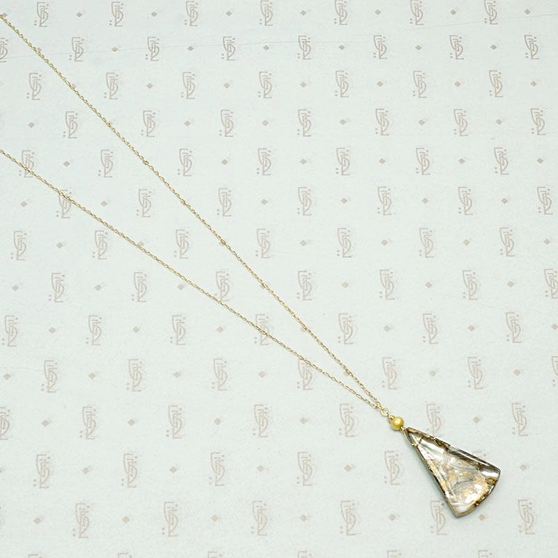 Abalone Drop Necklace with 18k Gold Details by brunet