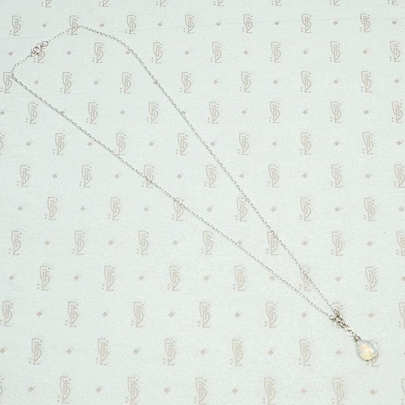 Opal Teardrop Necklace on White Gold Chain by brunet