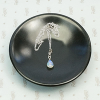 Opal Teardrop Necklace on White Gold Chain by brunet