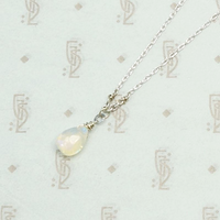 Opal Teardrop Necklace on White Gold Chain by brunet