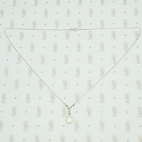 Opal Teardrop Necklace on White Gold Chain by brunet