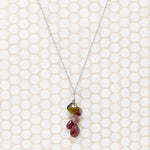 Juicy Pink & Green Tourmaline Cluster Necklace by brunet