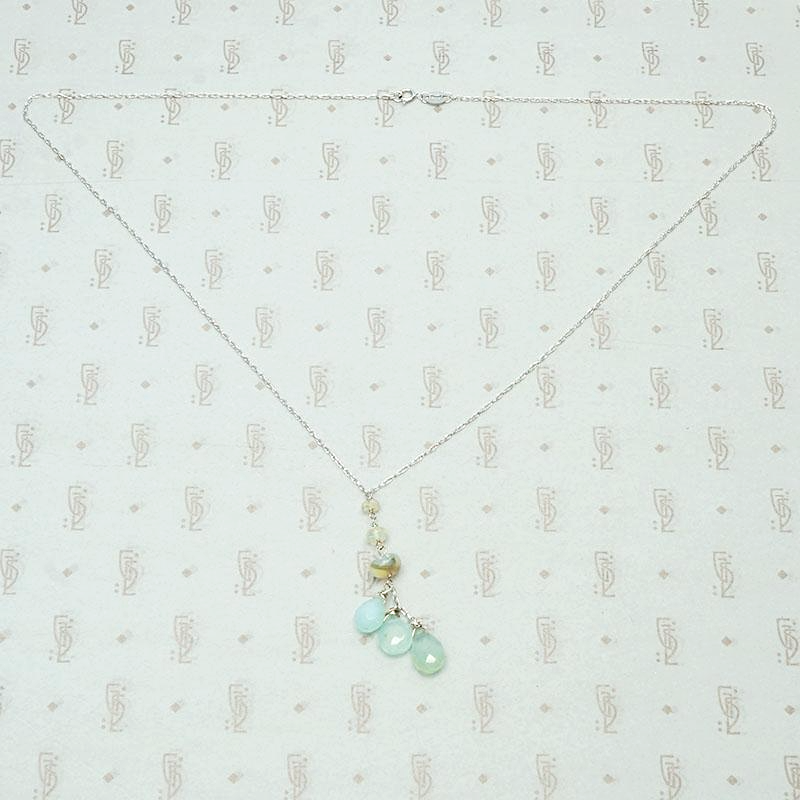 Opal Cluster Necklace on White Gold by brunet