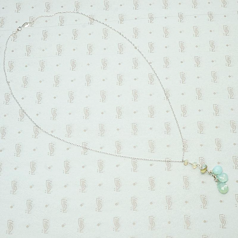 Opal Cluster Necklace on White Gold by brunet