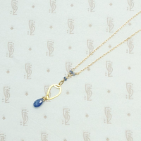 18k Gold & Sapphire Teardrop Necklace by brunet