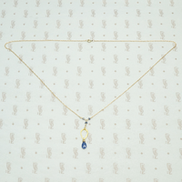 18k Gold & Sapphire Teardrop Necklace by brunet