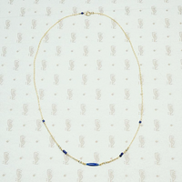 Enamel Bead, Lapis & Pearl Necklace by brunet