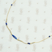 Enamel Bead, Lapis & Pearl Necklace by brunet