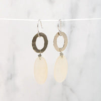 Golden "O" Earrings with Moonlit Chalcedony Drops by brunet