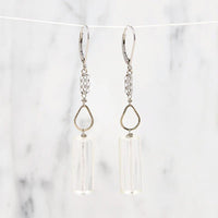 Quartz Crystal Cylinders & White Gold Earrings by brunet