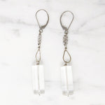 Quartz Crystal Cylinders & White Gold Earrings by brunet
