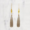 Glittering Smoky Quartz & 18K Gold Earrings by brunet