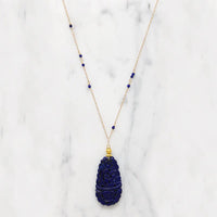 Magnificent Carved Lapis & Gold Necklace by brunet