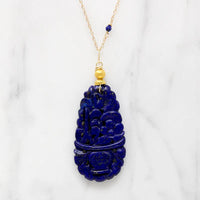 Magnificent Carved Lapis & Gold Necklace by brunet