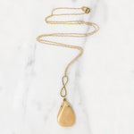 Golden Glowing Opal & 18k Detail Necklace by brunet