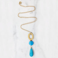Incredible Blue Turquoise & Forged Gold Necklace by brunet