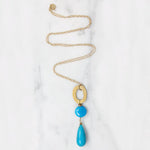 Incredible Blue Turquoise & Forged Gold Necklace by brunet