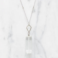 Quartz Crystal Cylinders & White Gold Necklace by brunet