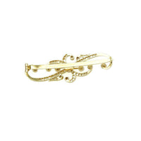Antique Rose Cut Diamonds & Natural Pearl Hair Barrette in 18k Gold