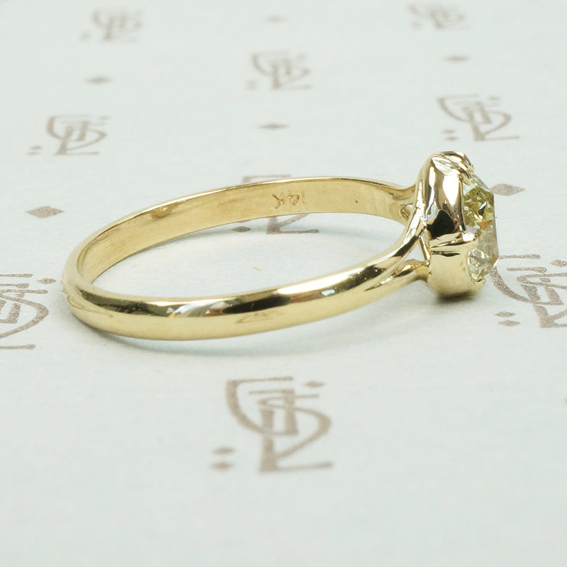 The Old Mine Pear Shaped Diamond Engagement Ring
