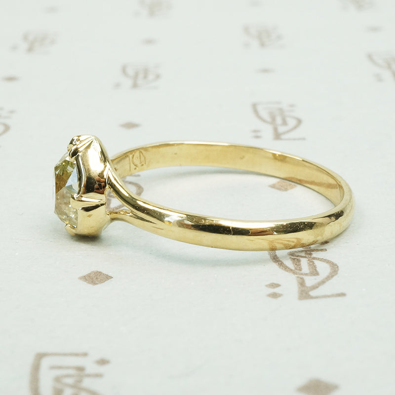 The Old Mine Pear Shaped Diamond Engagement Ring
