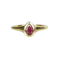 Ring by 720 Vintage Pear Shaped Red Ruby in Gold