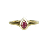 Ring by 720 Vintage Pear Shaped Red Ruby in Gold