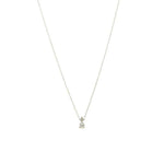 1950's Pear Shaped Diamond Pendant in White Gold