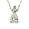 1950's Pear Shaped Diamond Pendant in White Gold VS1 f