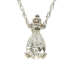 1950's Pear Shaped Diamond Pendant in White Gold VS1 f
