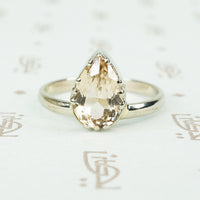 1.83 carat imperial topaz in hand made recycled 14k white gold ring