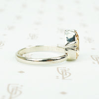 Pear Shaped Champagne Color Imperial Topaz Ring in White Gold
