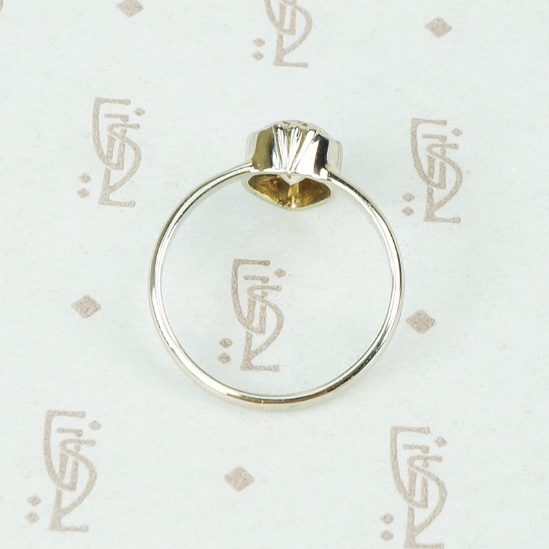Pear Shaped Champagne Color Imperial Topaz Ring in White Gold