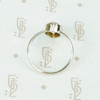 Pear Shaped Champagne Color Imperial Topaz Ring in White Gold