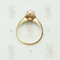 Gold Tulip Set Pearl Ring Circa 1900