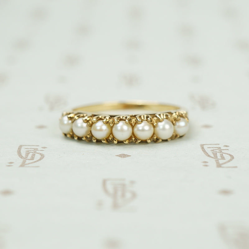 Vintage Gold Band with Pearls