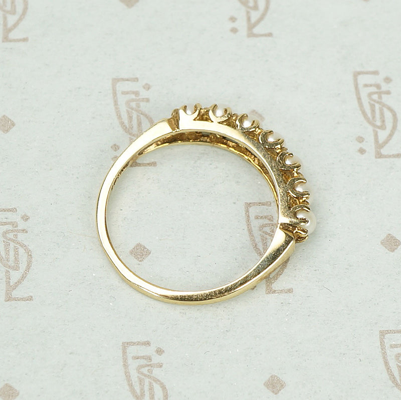 Vintage Gold Band with Pearls
