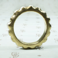 Bold Gold Modern Estate Pearl Eternity Band