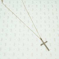 Classic 1900s Seed Pearl Cross Necklace