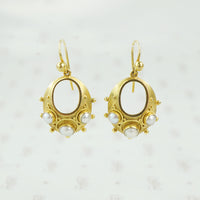 victorian 15 karat gold and pearl earrings