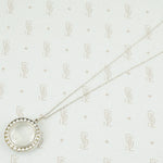 Vintage White Gold Crystal Locket with Pearls