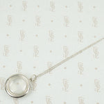 Vintage White Gold Crystal Locket with Pearls