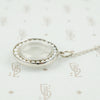 Vintage White Gold Crystal Locket with Pearls