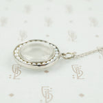 Vintage White Gold Crystal Locket with Pearls