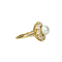 Perfect Pearl Surrounded by Sparkling OEC Diamonds in 18k - Gem Set Love